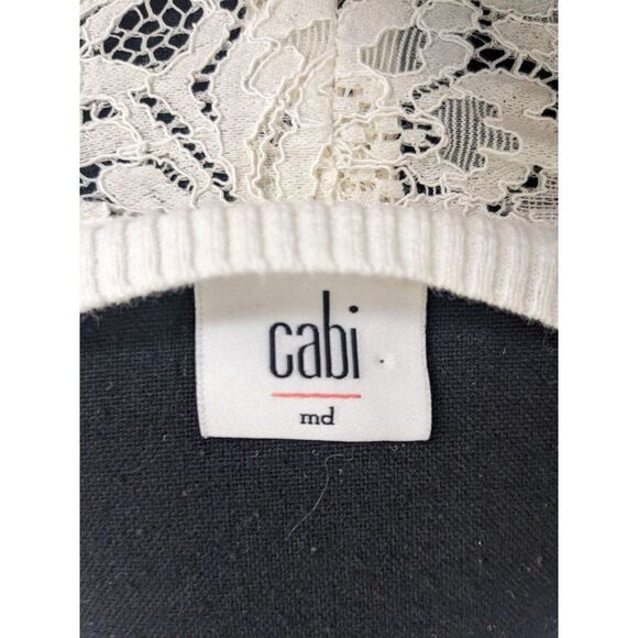 Cabi Sophia Sweater White/Cream Lace Back Top Style 5005 -‎ Medium - Picture 3 of 9